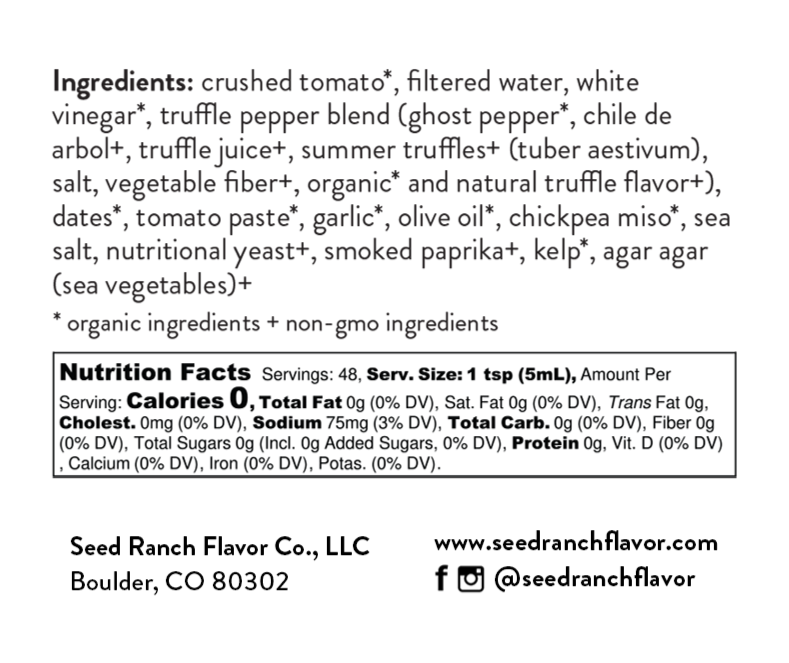 Seed Ranch Flavor Co. Truffle Hound ingredients and nutrition facts 